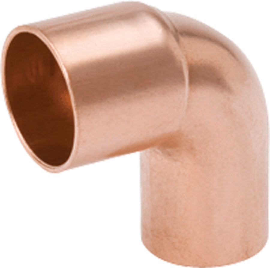 Mueller W02385 Copper 90 Degree Elbow, 15/8 OD (Ftg x C) Street Short