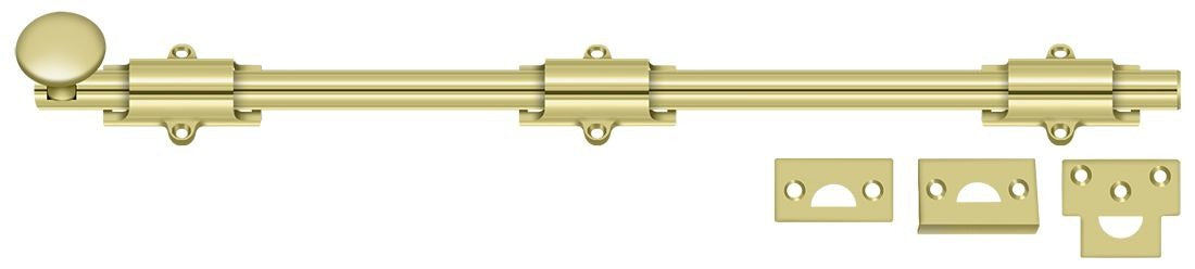 DELTANA Deltana 18SB3 Surface Bolt Heavy Duty 18 Inches Bright Brass