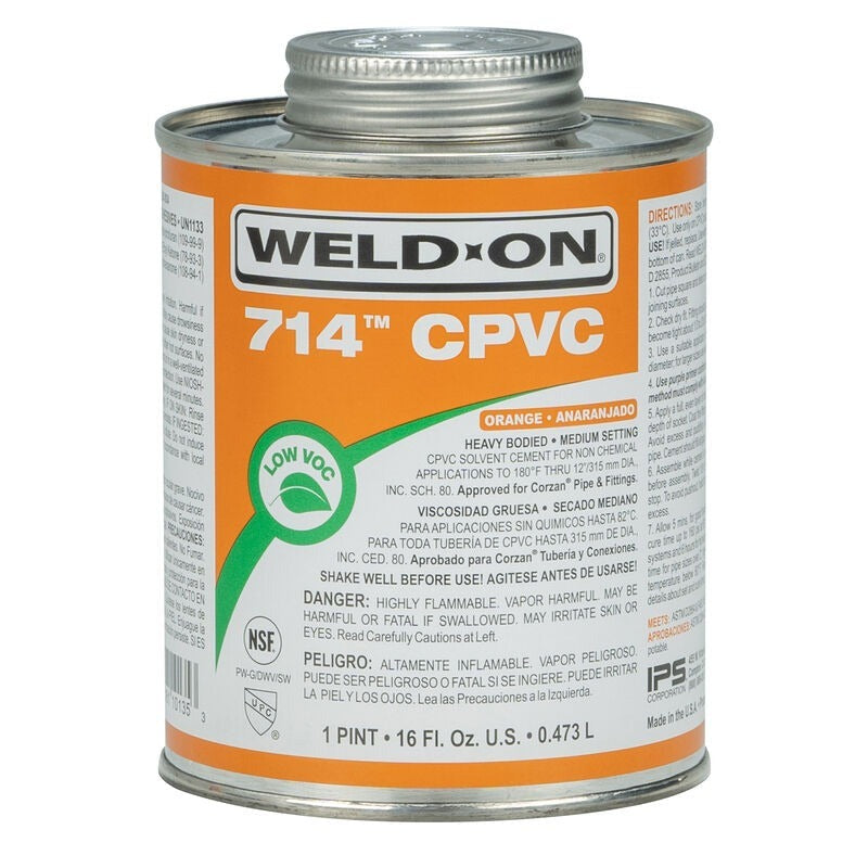 IPS Ips 10135 Weld-On 714 CPVC Heavy-Bodied High-Strength Solvent Cement (1 Pint)