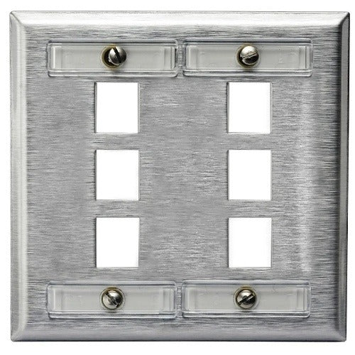 HUBBELL Hubbell Premise Wiring SSFL26 Stainless Steel Faceplate