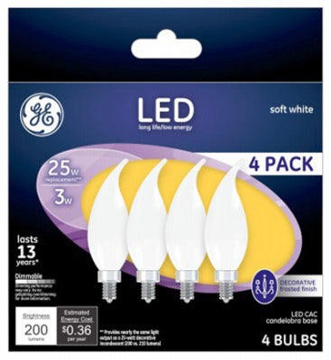 GE G E Lighting 37319 2.5W Frosted Led Bulb 4 Pack
