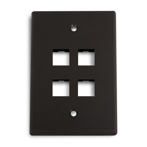 WIREPATH Wirepath MIDI-4-BK 4-port Keystone Faceplate Black
