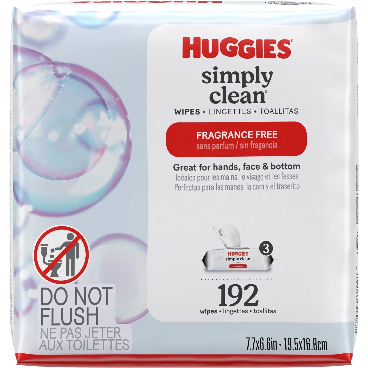 KIMBERLY-CLARK Kimberly-Clark KCC54483 Huggies Simply Clean Wipes 64/Packet (3 Pack)