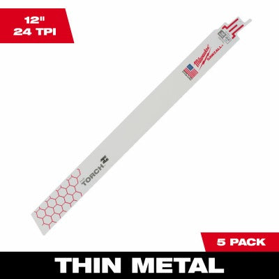 MILWAUKEE Milwaukee 48-00-5791 12in 24TPI Torch Sawzall Blade 5 Pack