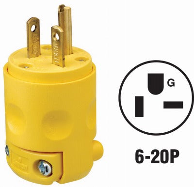 LEVITON Leviton Mfg Co 010-620PV-000 Straight Blade Plug 20A 10-pack