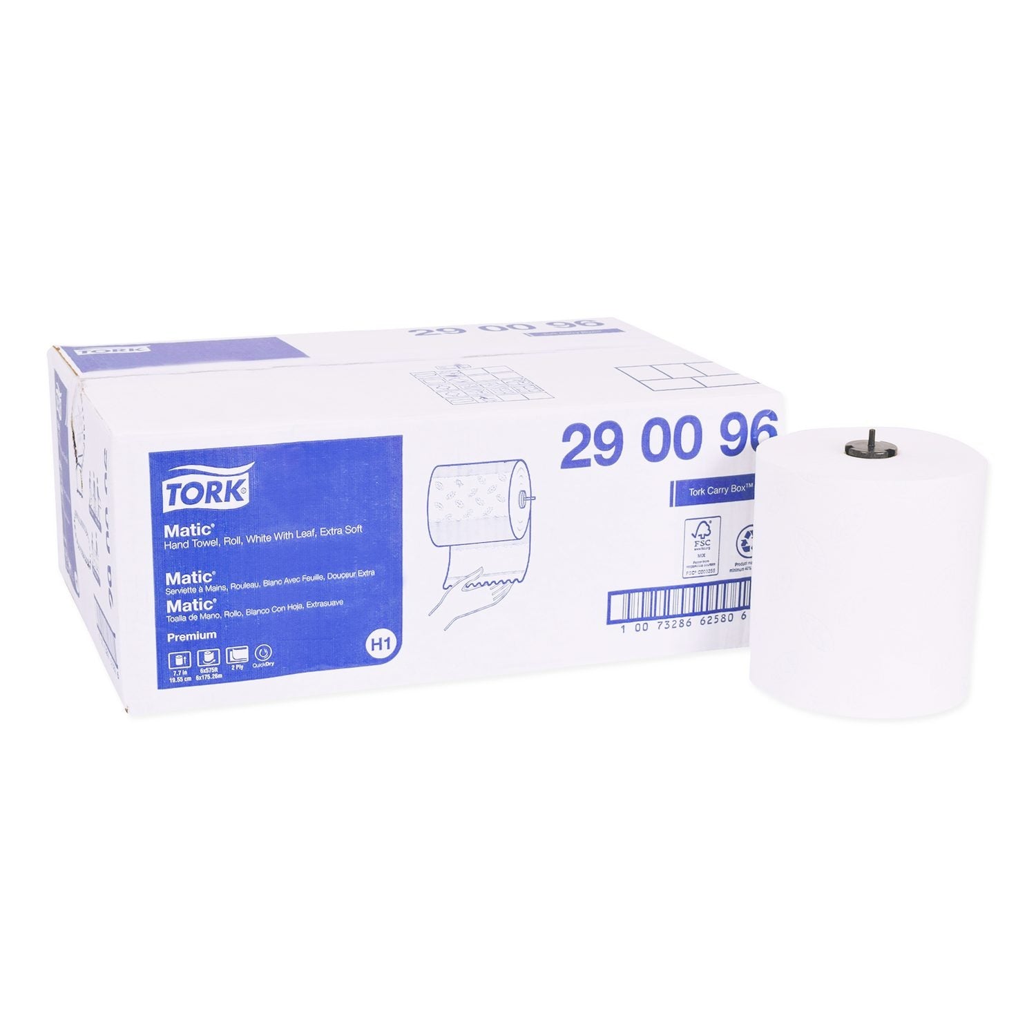 TORK Tork TRK290096 Matic Premium Extra-Soft Hand Towel Roll 7.7 x 575 ft 6/Carton
