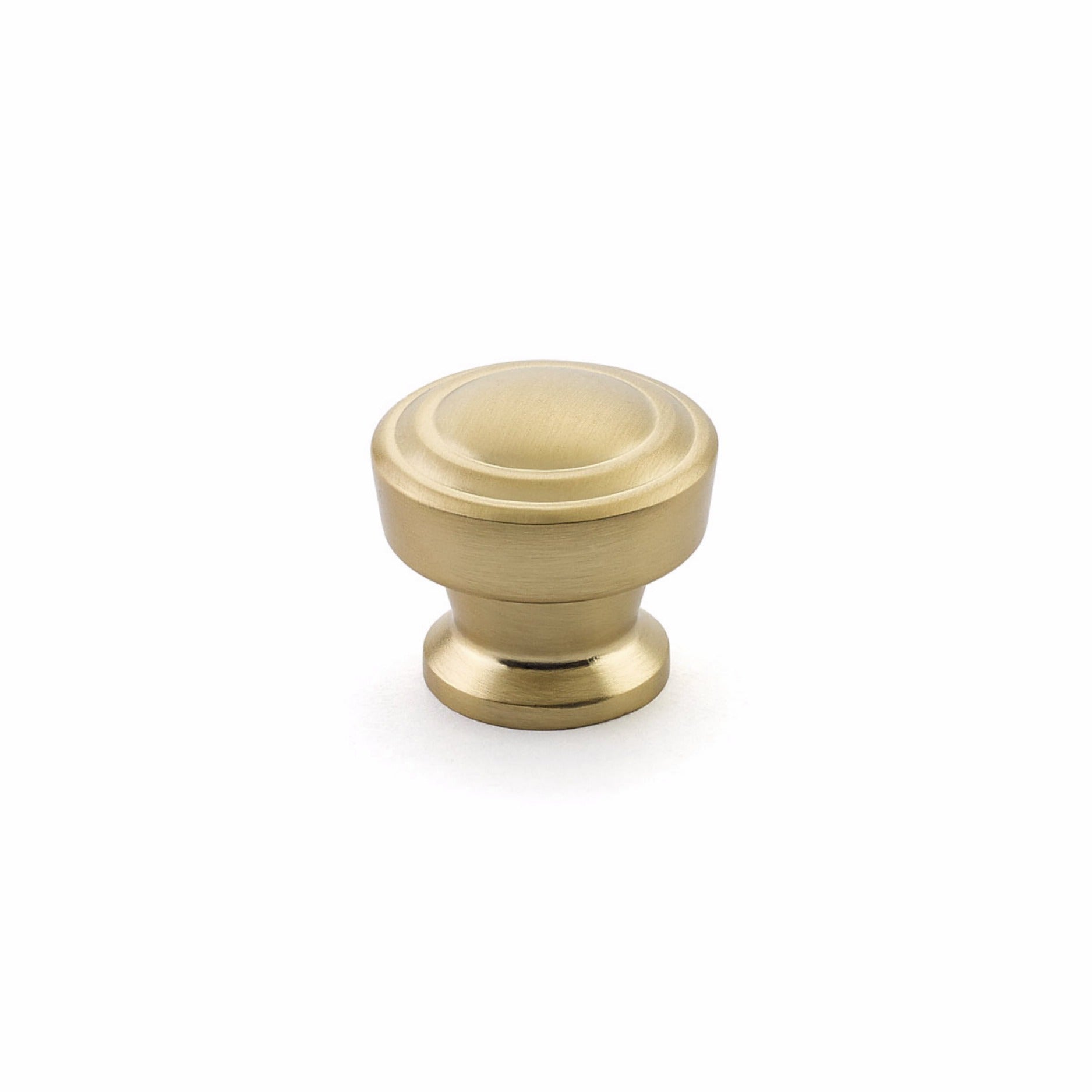 SCHAUB Schaub 533-SSB Round Cabinet Knob Satin Brass Menlo Park
