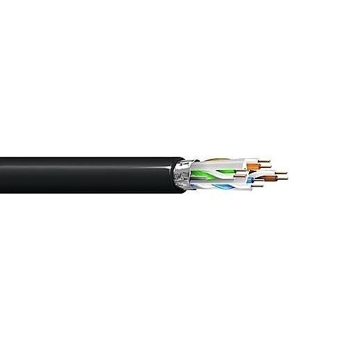 WEST PENN WIRE West Penn Wire 4346AFBK1000 Cat6A F/UTP Shielded Network Cable 1000 ft