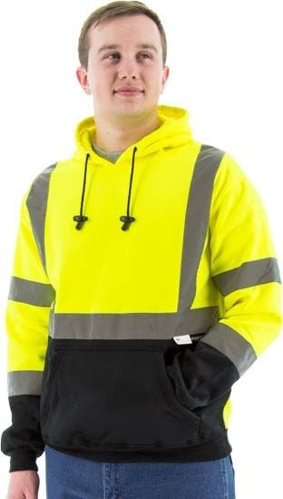MAJESTIC Majestic 75-5327-M Hi-Viz Hooded Pullover Sweatshirt ANSI 3 (Size 2X-Large)