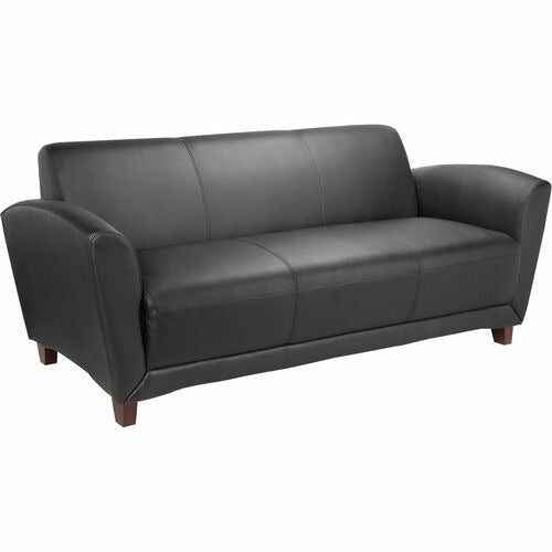 LORELL Lorell LLR68950 Reception Sofa Black Bonded Leather 650 Lb