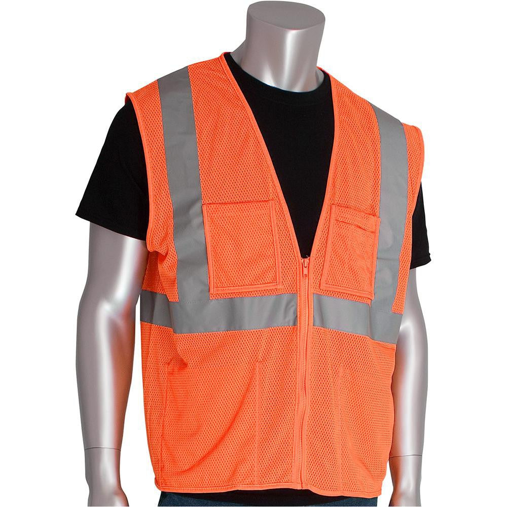 PIP Pip 302-MVGZ4POR-L Class 2 High Visibility Vest Large Orange
