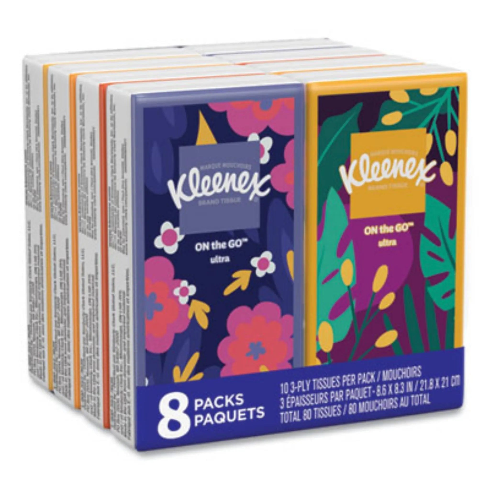 KIMBERLY-CLARK Kimberly-Clark KCC46651 Go Packs Facial Tissues 8 Pack (10 Sheets per Pouch)