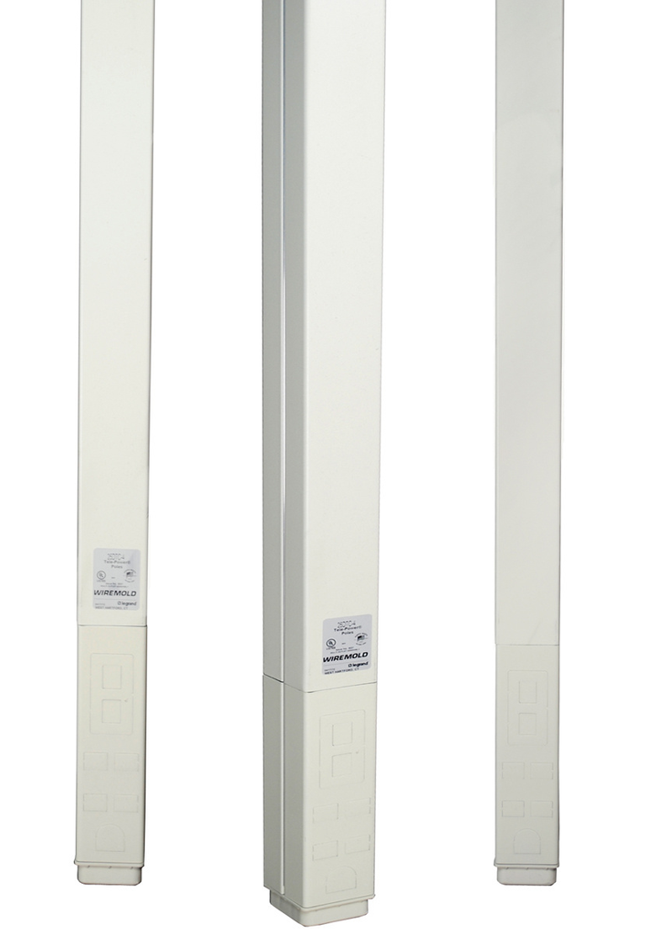 Legrand 25DTC-4 Wiremold 3.2 m Ivory Steel 2-Compartment Power and Communication Pole