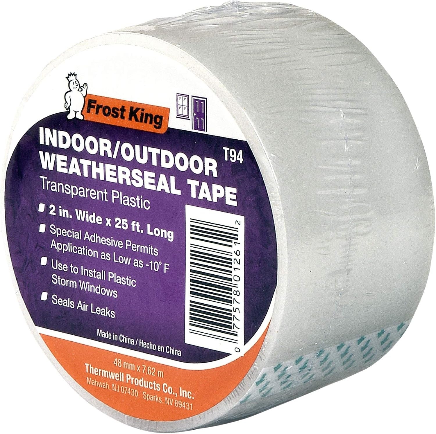 FROST KING Frost King T94H Plastic Weather-Seal Tape 2-Inch x 25-Feet