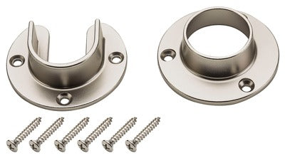 NATIONAL HARDWARE National Mfg S822-082 Heavy Duty Closet Flange Set Satin Nickel