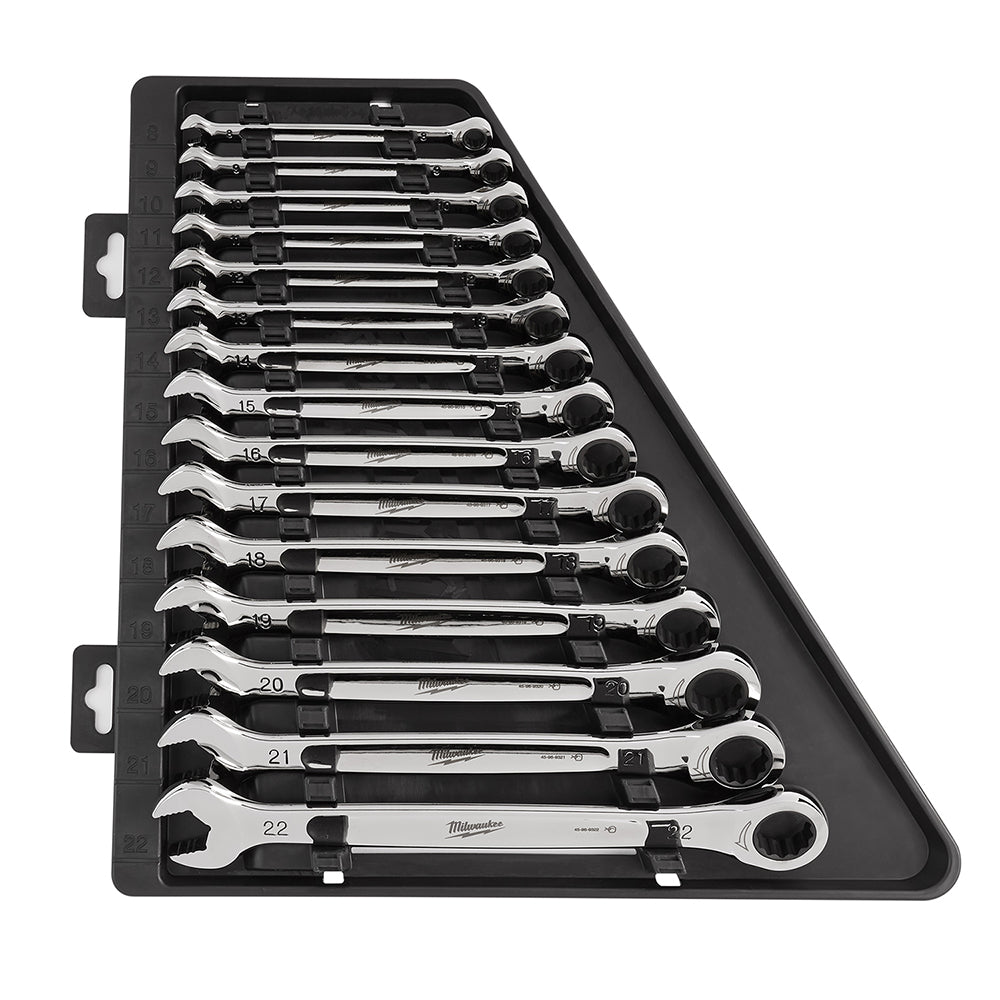 Milwaukee 48-22-9516 15pc Ratcheting Combination Wrench Set - Metric