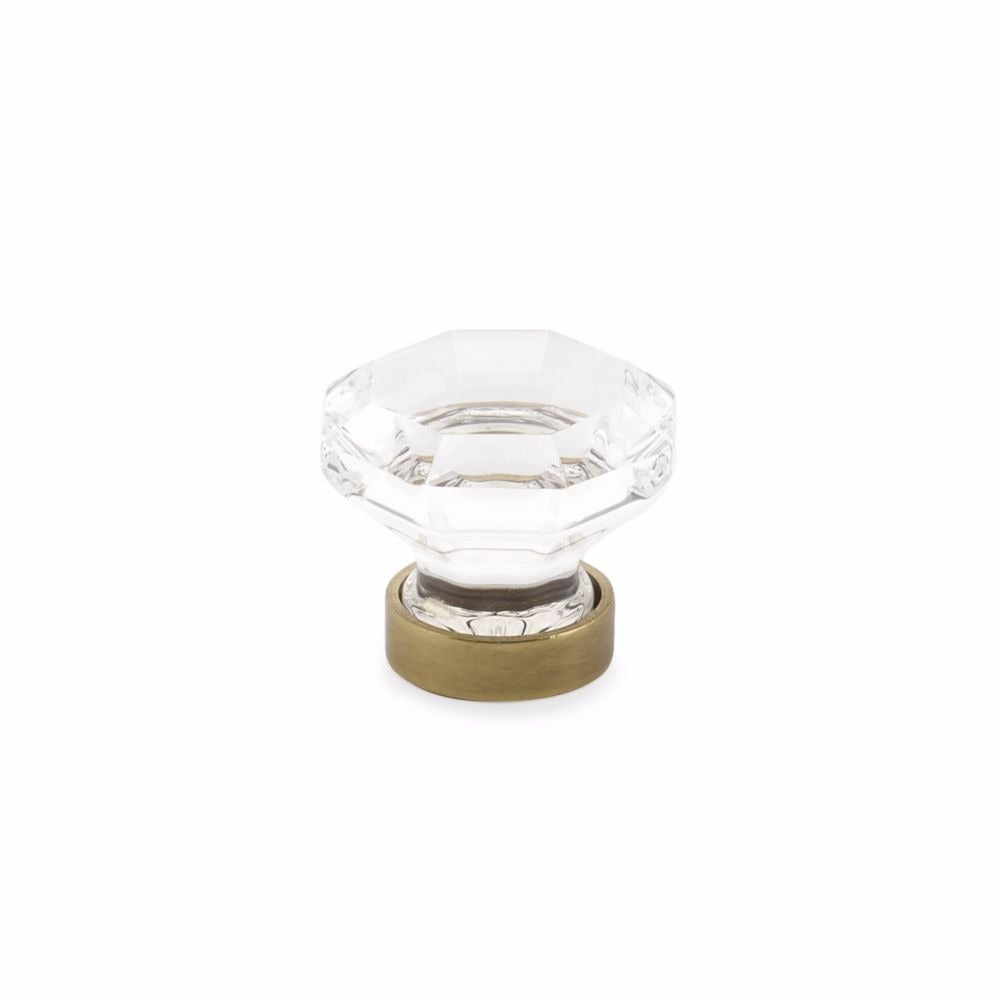 EMTEK Emtek 86011US7 Old Town Clear Cabinet Knob Antique Brass