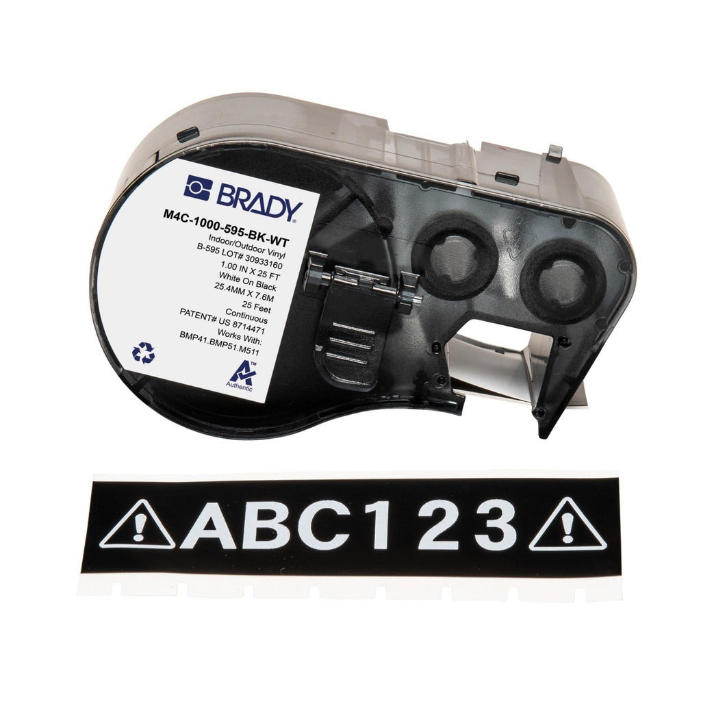 BRADY Brady 170841 Label Printer Cartridge 1 in White on Black