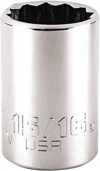 PROTO Proto J5430N Hand Socket 15/16 Inch 12-point 1/2 Drive