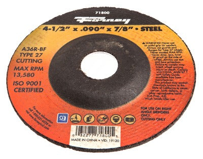 FORNEY Forney Industries Inc 71800 Type 27 Metal Cutting Wheel