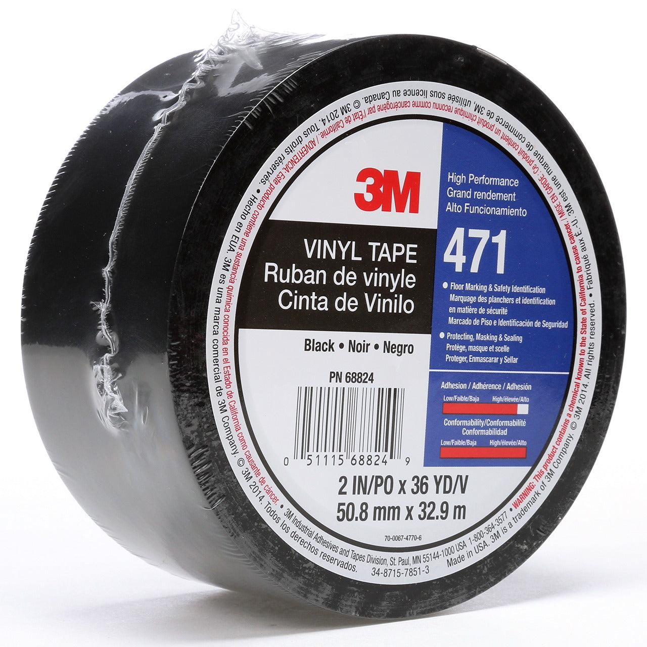 3M 3M 7100044330 Vinyl Tape 471 2 in x 36 yd 5.2 mil (24 Rolls)
