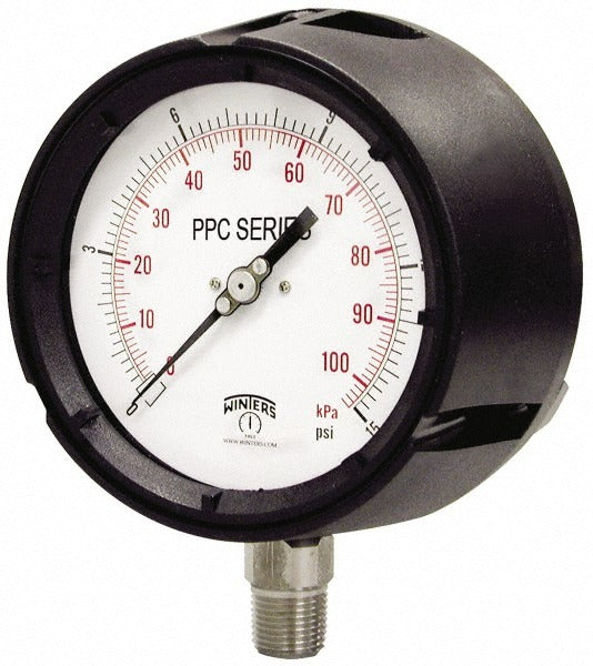 WINTERS Winters PPC5060 Pressure Gauge 4.5 in Dial Lower Mount
