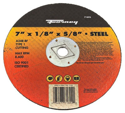 FORNEY Forney 71892 Type 1 Metal Cutting Wheel 7in X 1/8in