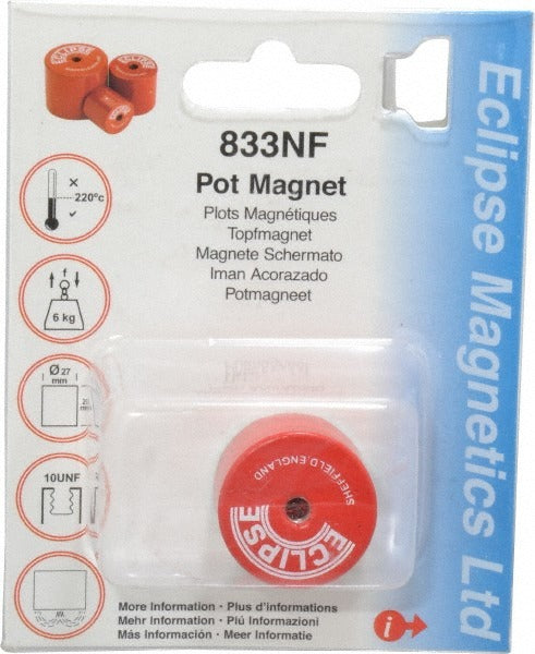 ECLIPSE Eclipse 833NF Alnico Pot Magnet 9 Lb Threaded Hole