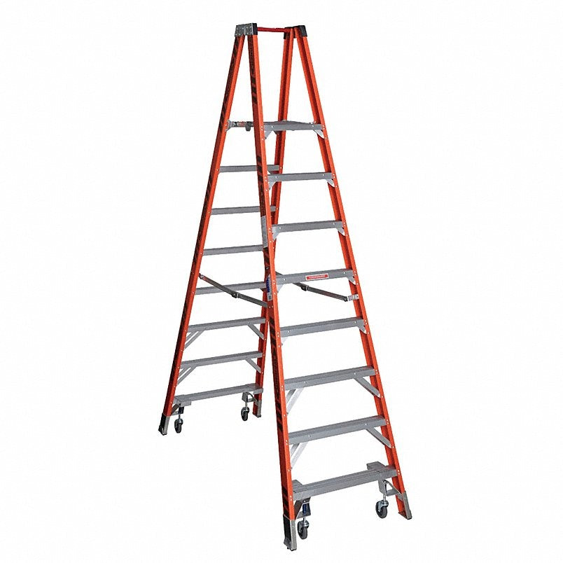 WERNER Werner pt7408-4c Twin Platform Stepladder 8 Ft 300 Lb