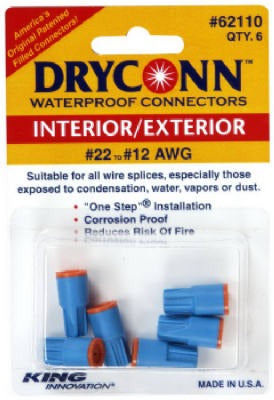 GARDNER BENDER Ecm Industries Llc 62110 Waterproof Wire Connector 6 Pack