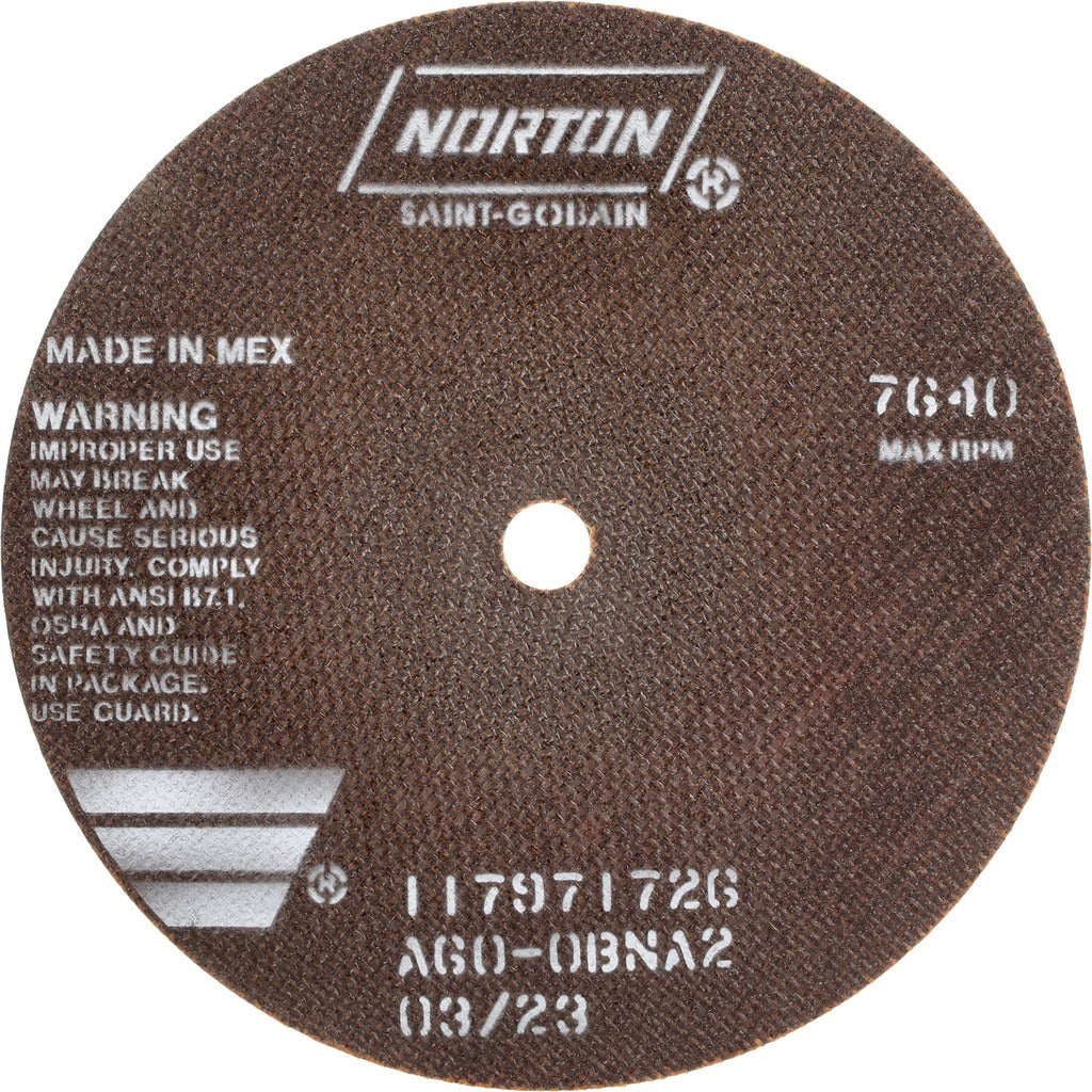 NORTON Norton 66253042979 Aluminum Oxide Cutoff Wheel 8 in 60 Grit