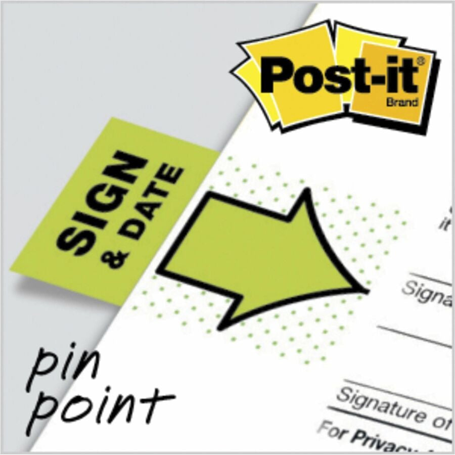 3M 3M MMM680SD2 Post-it Message Flags 1 inches x 1.75 inches 100 Pack