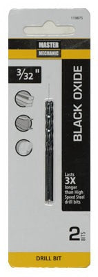 DISSTON CO Disston Company 119875 Hss Black Oxide Drill Bit 3/32 in 2 Pack