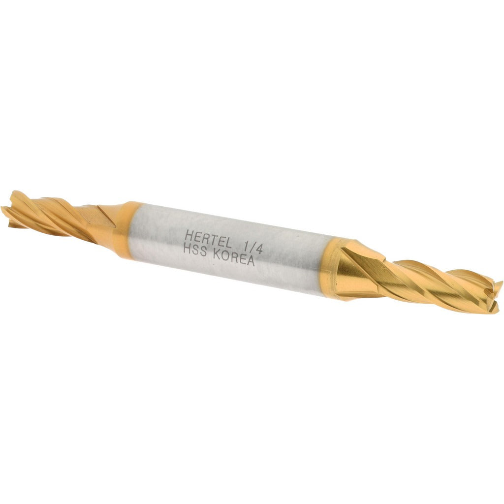 HERTEL Hertel E8053016 Square End Mill 1/4 in 4 Flute Hss Tin