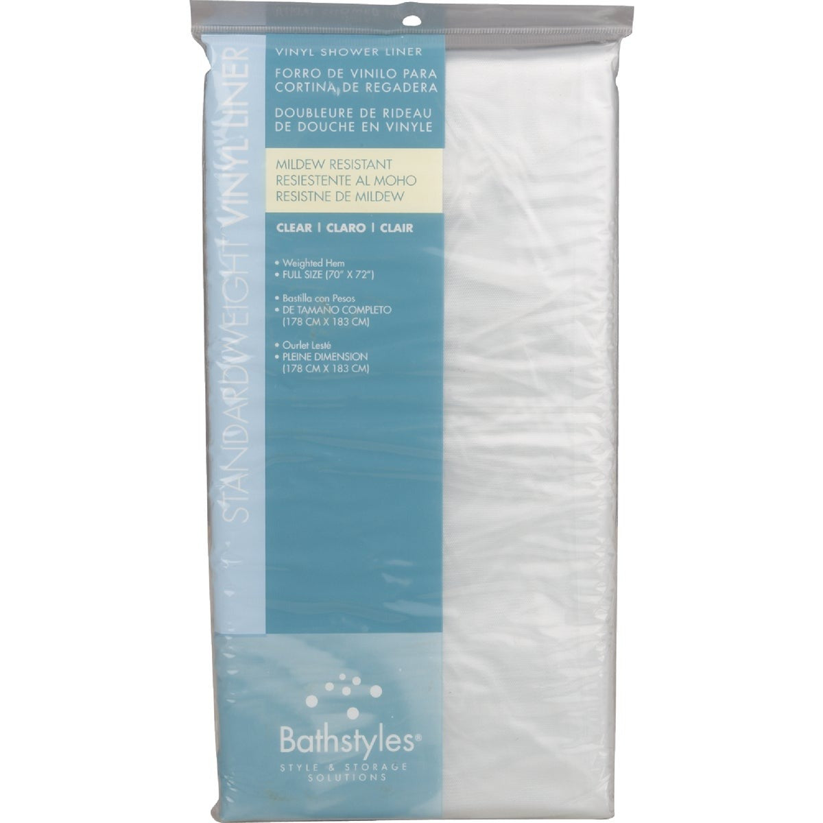 AMERICAN TACK Zenith LPRLKKL Peva Shower Curtain Liner 70x72