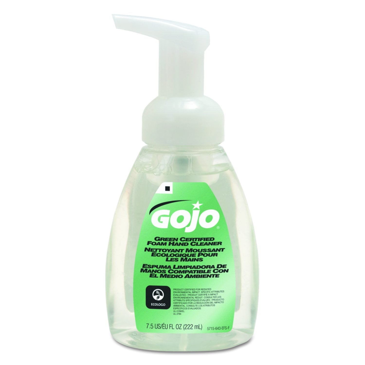 GOJO Gojo GOJ571506CT Green Certified Foam Handwash 7.5 oz Pump Bottle Pack of 6