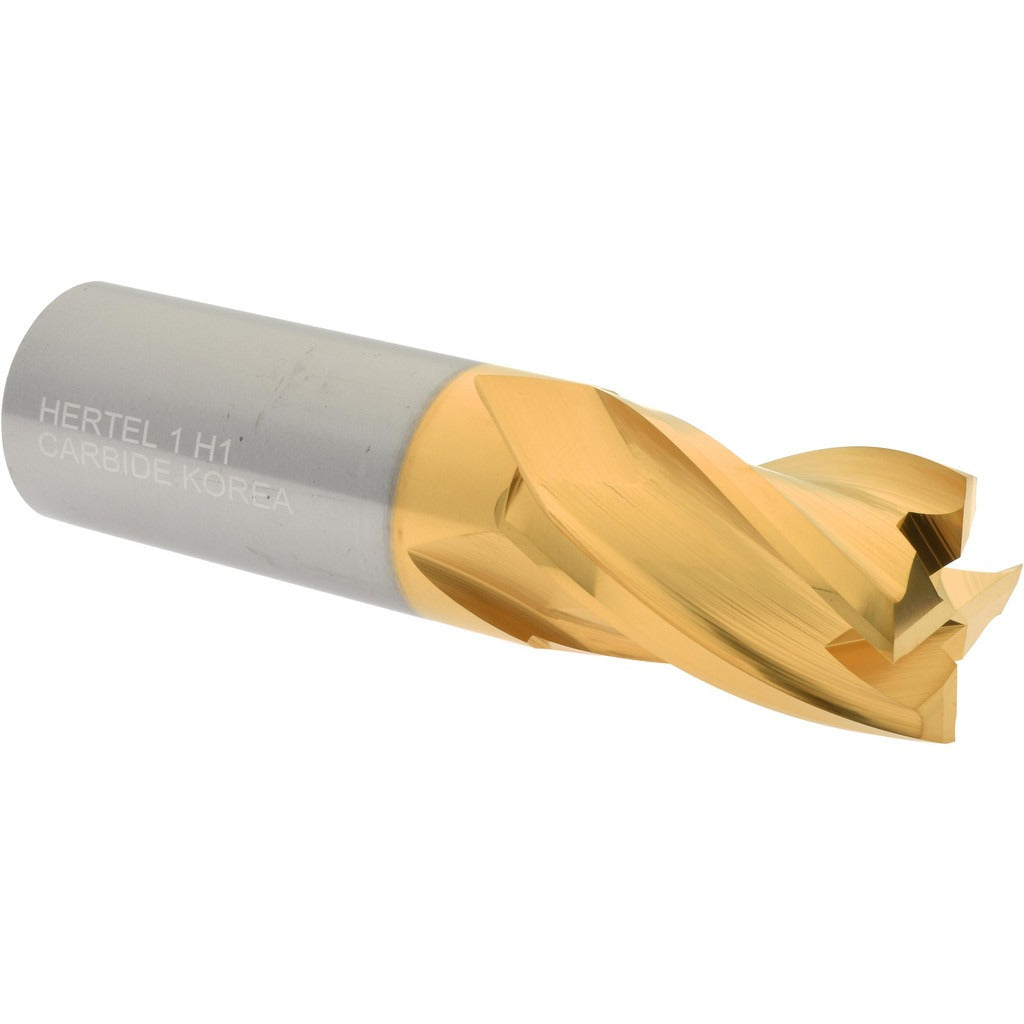 HERTEL Hertel 750228 Square End Mill 1 in 4 Flute Solid Carbide Tin