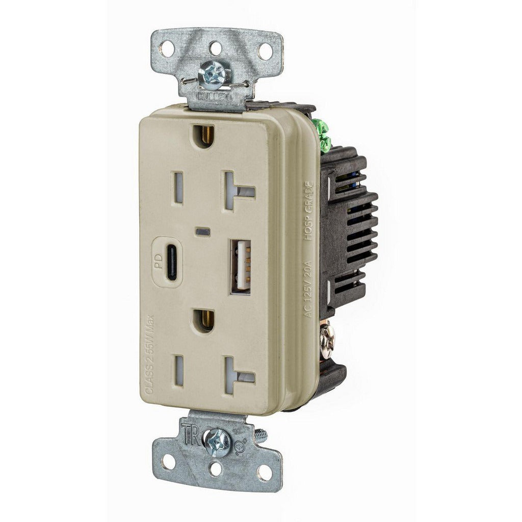 HUBBELL Hubbell USB20ACPDI Usb Receptacle 20A 125V Tamper-resistant