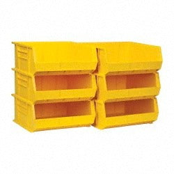QUANTUM STORAGE SYSTEMS Quantum Storage QUS250YLCS Hopper Stacking Bin Yellow 6pk