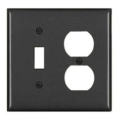 Pass & Seymour TP18BK Wallplate Combination 2 5-1/2 in Black