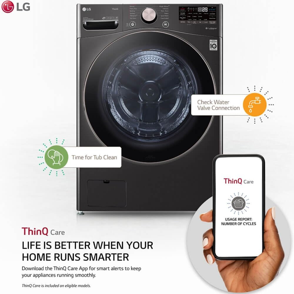 LG Lg WM4000HBA Front Load Washer 4.5 Cu Ft Black Steel