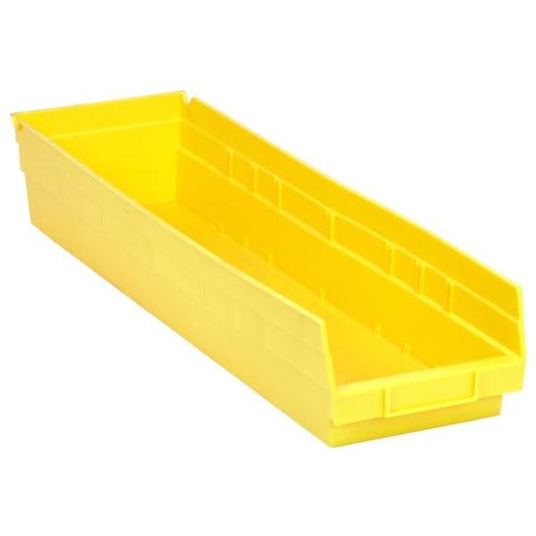 QUANTUM STORAGE SYSTEMS Quantum Storage Systems QSB106YLCS Economy Shelf Bin (4 H x 7 W x 24 L, 8 Pack)