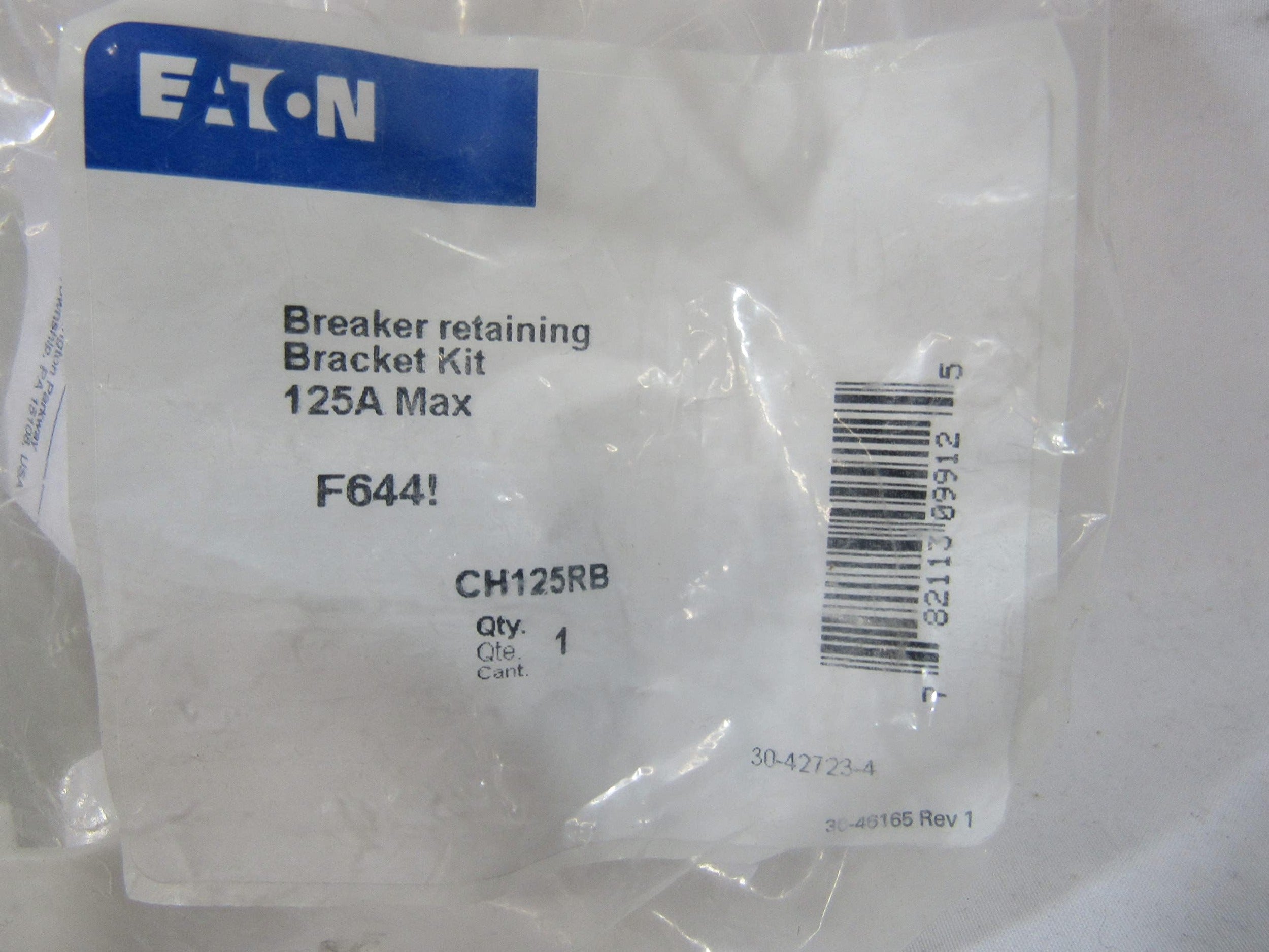 EATON Eaton CH125RB Retainer Bracket Type CH for 1, 2 or 3-Pole Circuit Breakers (3/4 in)