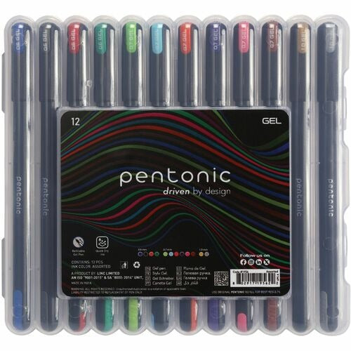 PENTONIC Pentonic PNTPEN12185 Gel Pen Set Assorted Colors 12 Pack