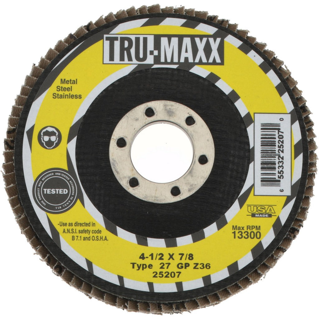 TRU-MAXX Tru-maxx 66254443320 Flap Disc 36 Grit 4.5 Inch Type 27