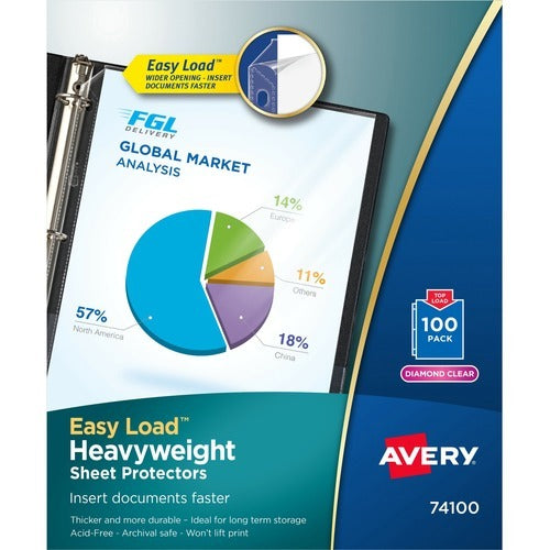 AVERY Avery AVE74100 Clear Sheet Protectors Box of 100