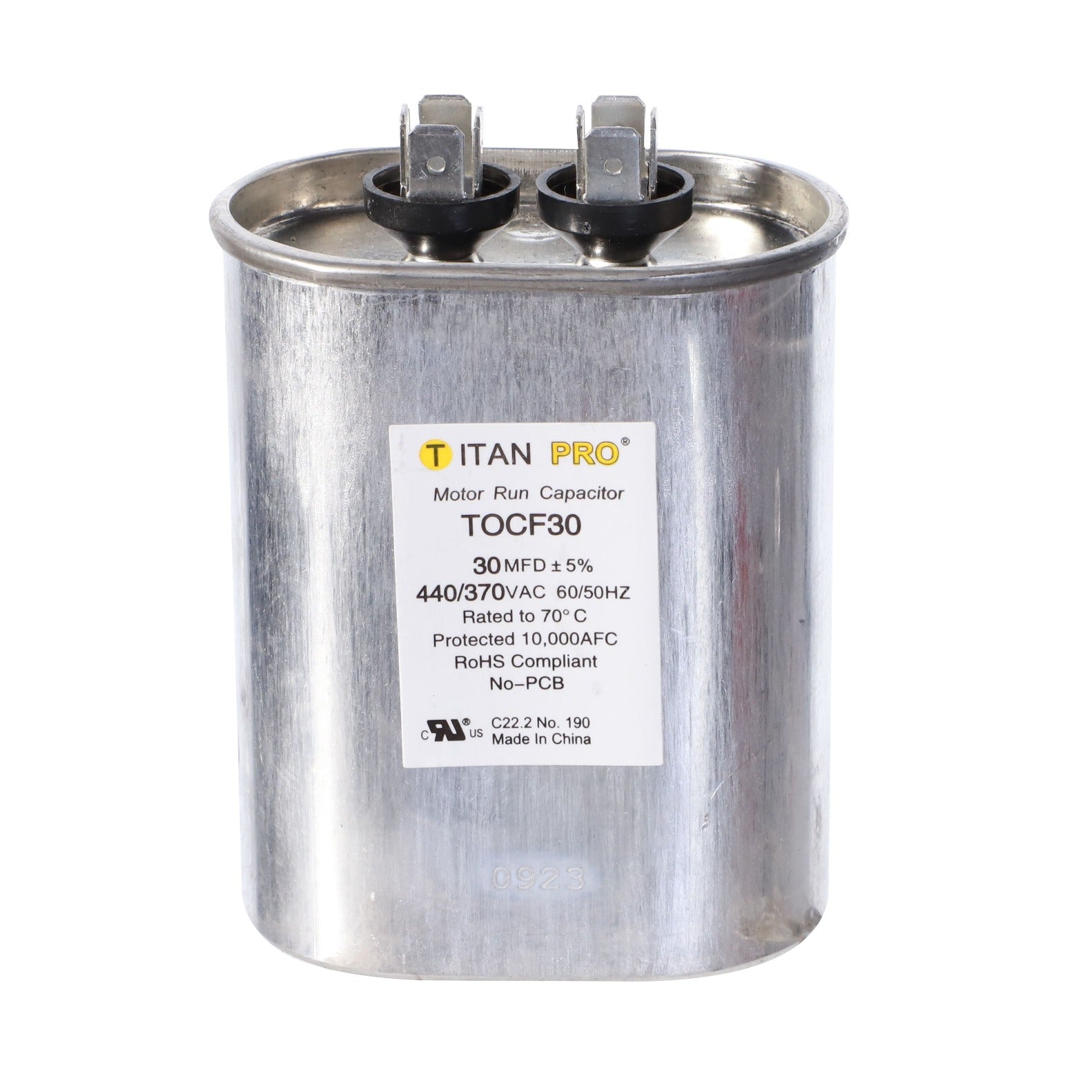 TITAN PRO Titan Pro TOCF30 Motor Run Capacitor 30 Microfarad (Oval) POCF30