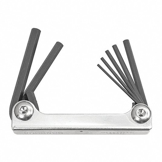 BONDHUS Bondhus 14587 7-Piece Metric Fold-Up Hex Key Set (2mm-8mm)