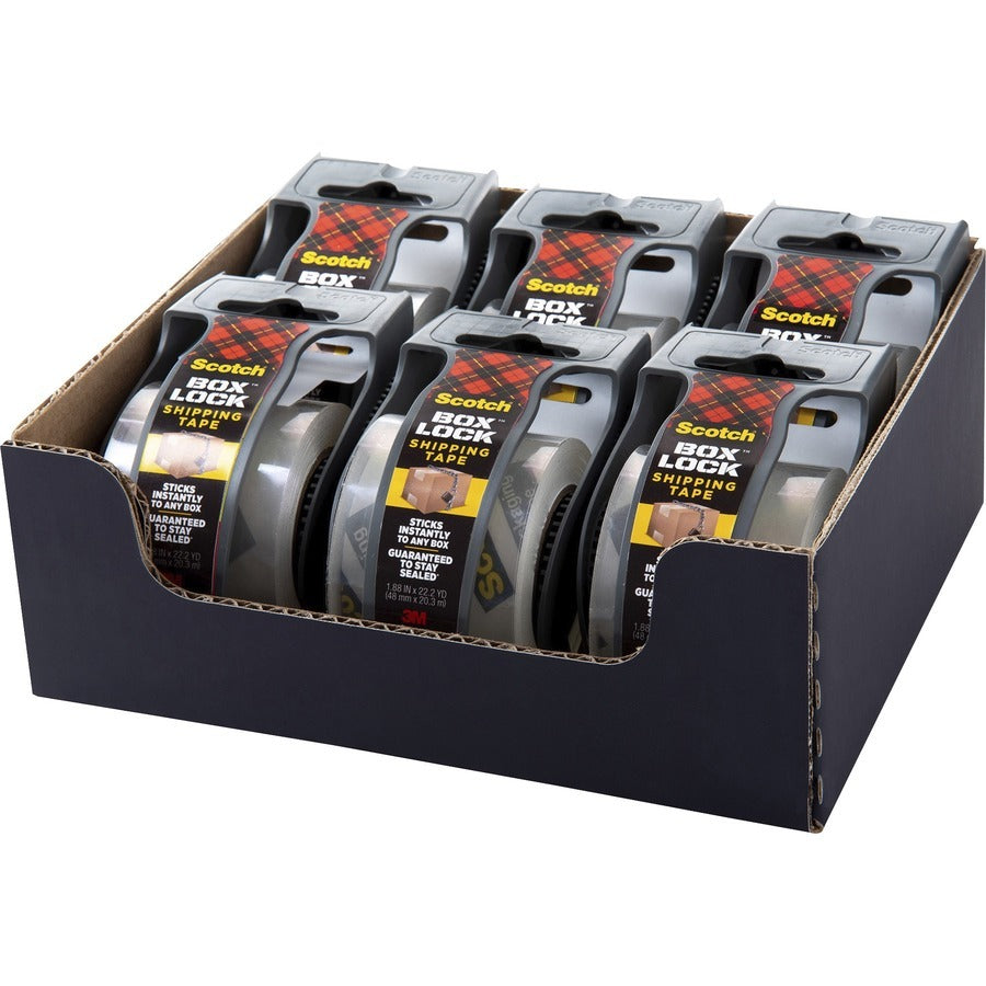 3M 3M MMM1956 Scotch Box Lock Shipping Packaging Tape 1.88 in x 22.2 yd (6 Pack) 1956