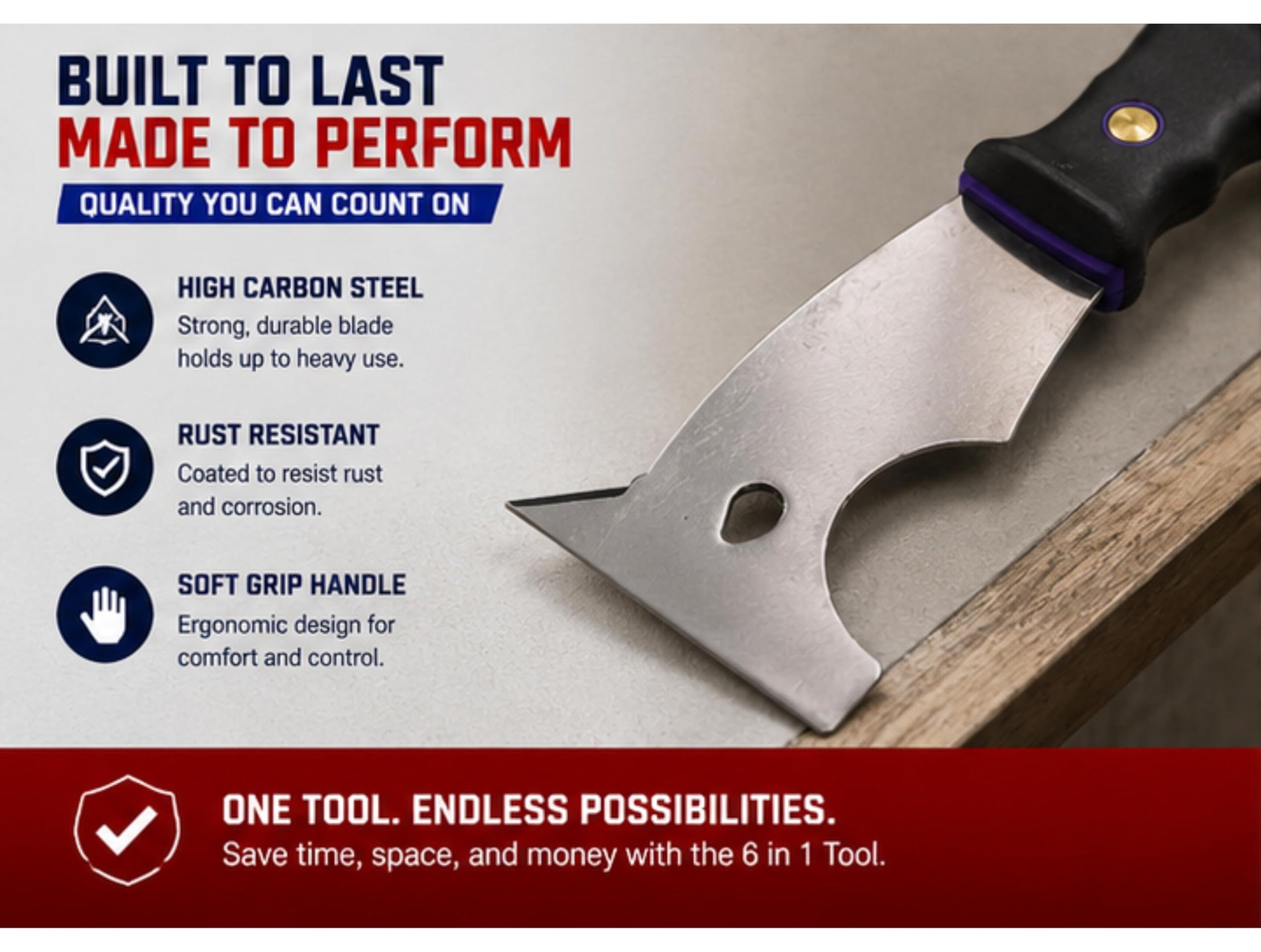 BON TOOL Bon Tool 85-134 6-in-1 Painter Tool Scraper Putty Knife
